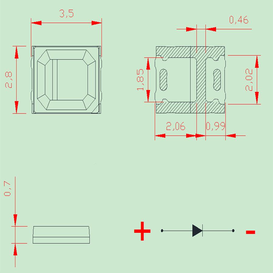 珀2835红色蓝色翠绿色冰琥蓝色色5白色0.W发光二极管现货2835红色