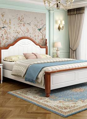 童床年男孩美式青少实.木床1.5米1儿.2m135单人床储物小孩94619公