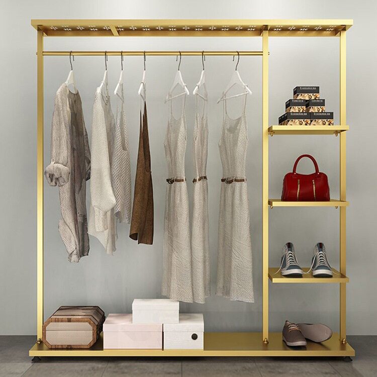 服装店展示架家用多功能收纳衣架卧室衣服置物架童装落地衣帽架子