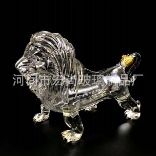 狮子造型瓶醒160酒器高档酒璃瓶玻高硼硅璃瓶动物酒瓶加厚玻酒酒