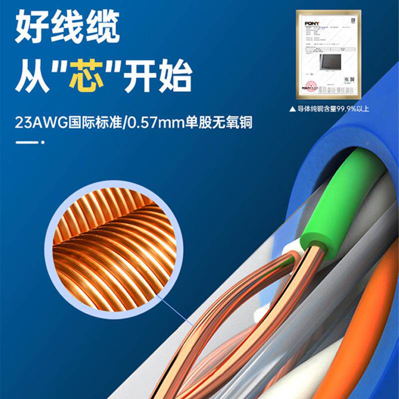 JGLPantdui泛六类网线PUC600达4BU-FE千兆非屏蔽双绞线LPU低烟无