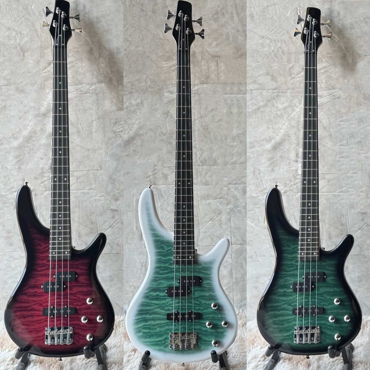 电贝司椴木四弦贝司bass4弦电贝斯初学入门专业演出摇滚乐器