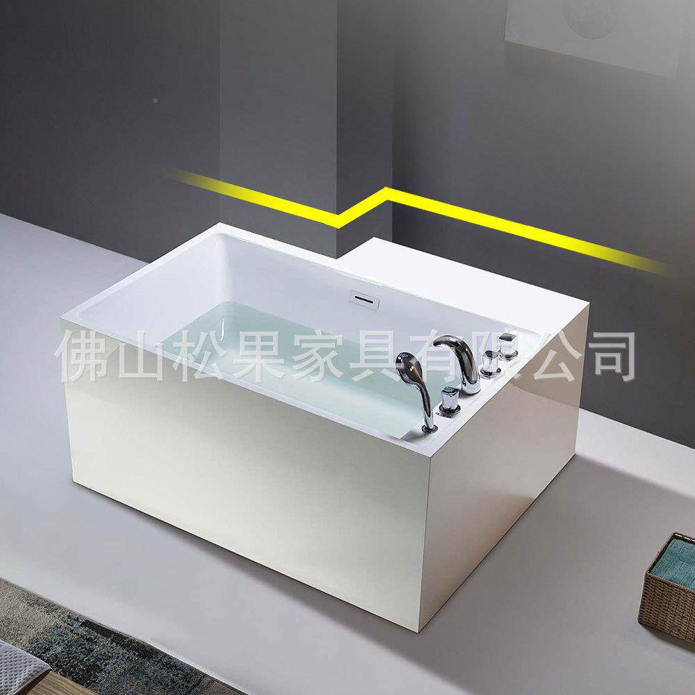 家用成人亚用克力浴盆363件套浴缸可调靠五墙尺寸泡深式日式民宿