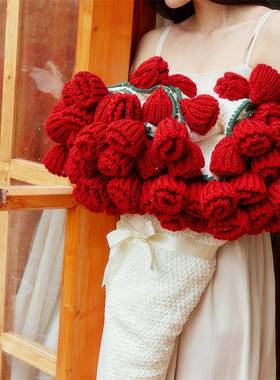 玫瑰花包束毯子成品不材料直现货1是50CM径玫瑰花VCV束毛毯成品