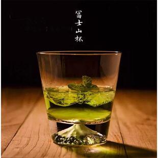 日本精工洋酒杯富士山立体玻璃杯高透亮威士忌雪山杯子伴手礼物装