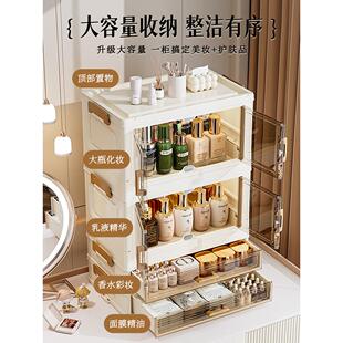 日本进口化妆品收纳盒梳妆台口红护肤品置物架防尘桌面大容量高级