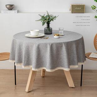 防防免ltao1011洗布小清油新圆形餐桌布酒店大圆桌布水日式家用台
