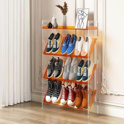 力轻奢透明鞋亚克约小窄多层家简用实木收纳卧室宿79618舍架子柜