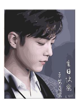 人数字油画diy照片物填画填充涂色色手绘手工油彩USV礼物