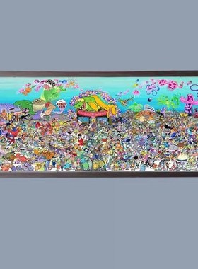 拼图相框70x50cm海绵宝宝天官赐福拼图相框1000片配套框88*33金属