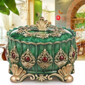 创意客厅烟灰缸欧式 潮流奢华 家用玻璃烟缸带盖大号复古烟灰缸个性