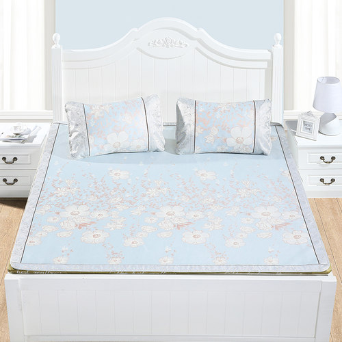 冰丝席凉席1.5m单人可折叠夏日小清新空调软席1.8米水洗凉感席子