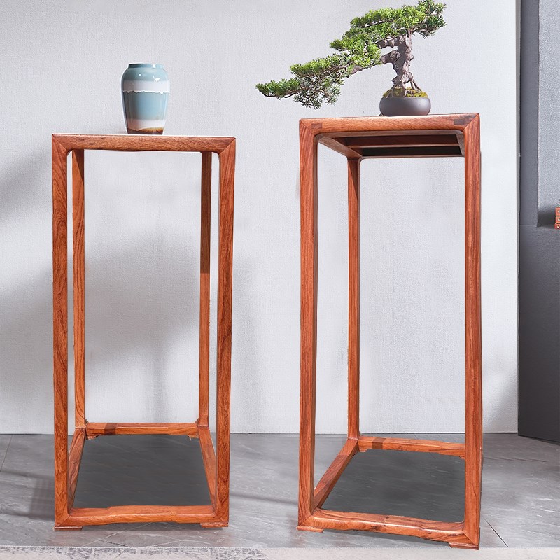 红木花几大果紫檀中式简约落地实木花架家用植物架花架缅甸花梨木