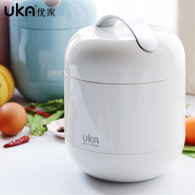 UKA玻璃内胆保温饭盒桶可微波炉加热上班族专用圆形便当盒焖烧杯