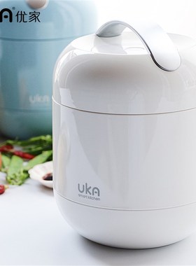 UKA玻璃内胆保温饭盒桶可微波炉加热上班族专用圆形便当盒焖烧杯
