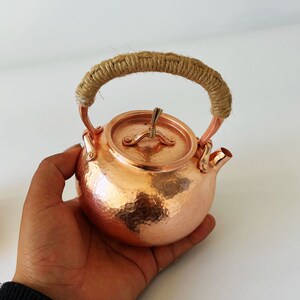 迷你藤把一体壶 手工紫铜一张打泡茶壶 复古可爱小铜壶 铜茶壶烧