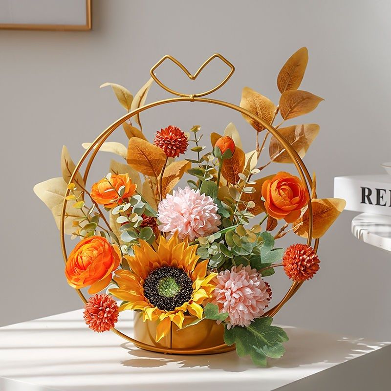 花篮高档假花仿真花摆件家居客厅桌面超市装饰花束插花摆设向日葵,家居饰品,仿真花/假花,淘宝优惠券,粉丝福利购,淘宝优惠卷