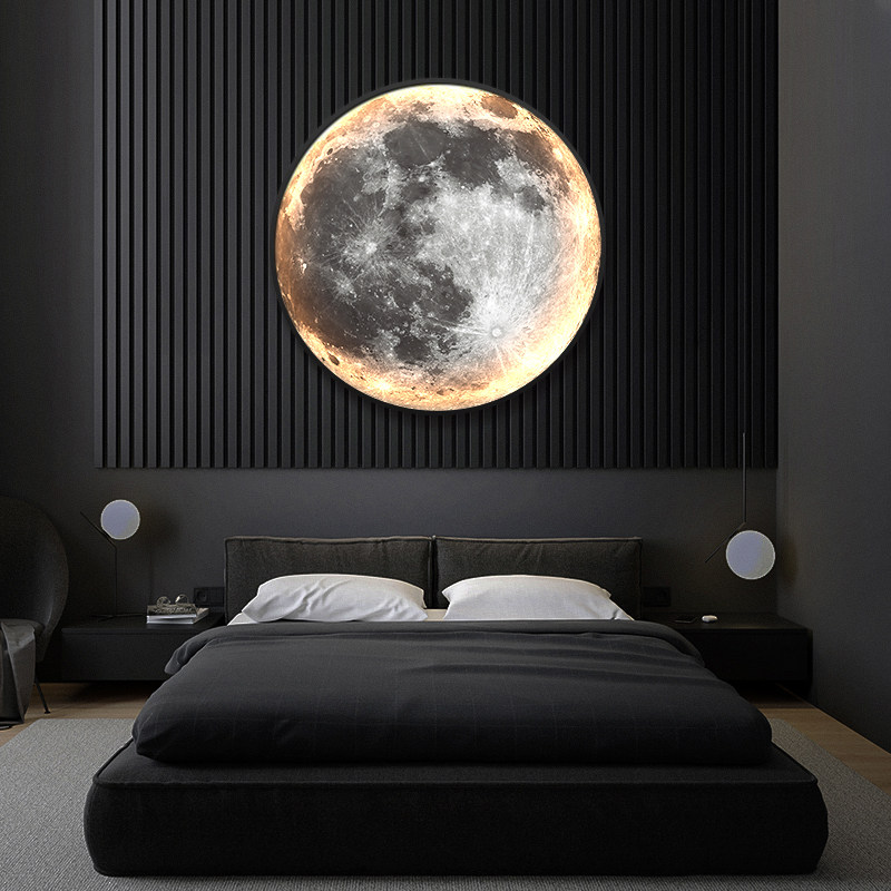 月球地球壁灯圆形星球过道走廊玄关挂画主卧背景墙卧室床头装饰画,鲜花速递/花卉仿真/绿植园艺,割草机/草坪机,淘宝优惠券,粉丝福利购,淘宝优惠卷
