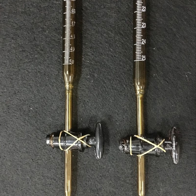 玻璃仪器 棕色酸式滴定管 棕色碱式滴定管 25ml 50ml