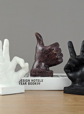 抽象艺术奇趣手势摆件客厅酒柜办公室书房书柜电脑桌面创意装饰品