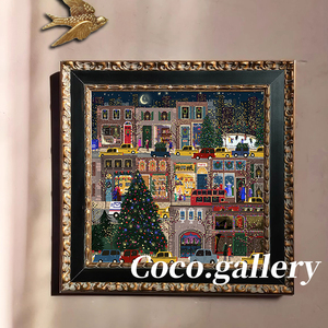 可可的画廊冬灯冬天耶诞节氛围感复古挂画装饰画卧室床头画小礼品