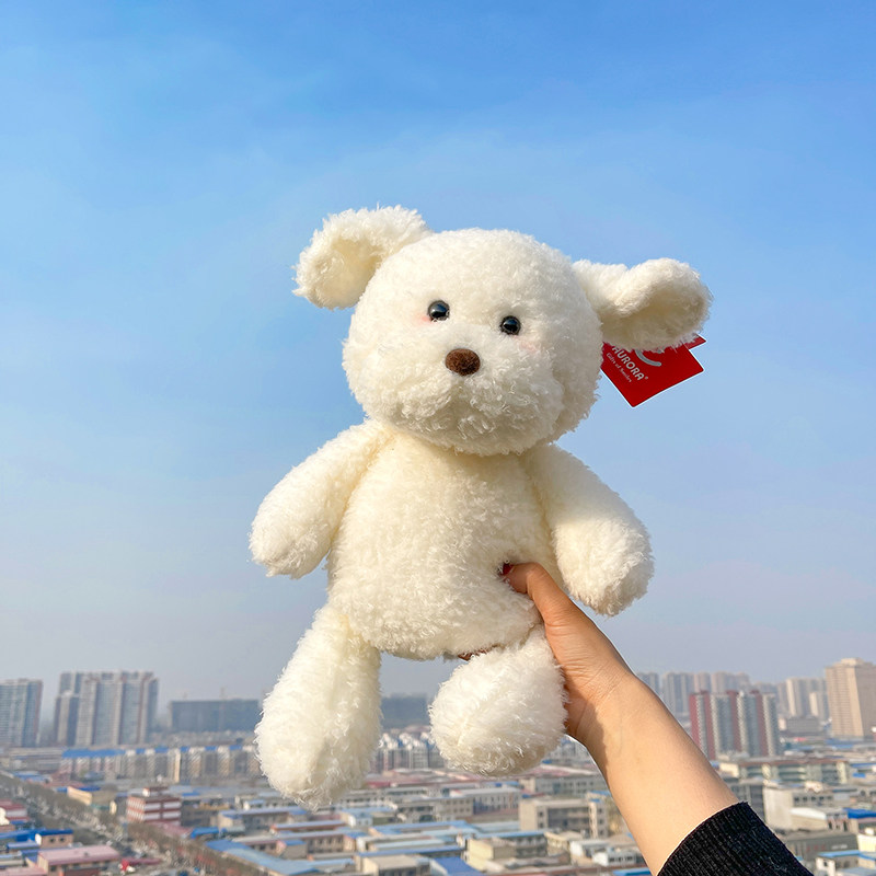 夏季蹦跶狗子公仔可爱小白狗布娃娃玩偶儿童安抚狗毛绒玩具男生款