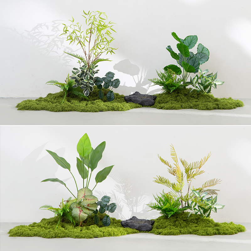 仿真绿植造景组合室内橱窗仿生植物景观装饰角落假苔藓布置微景观