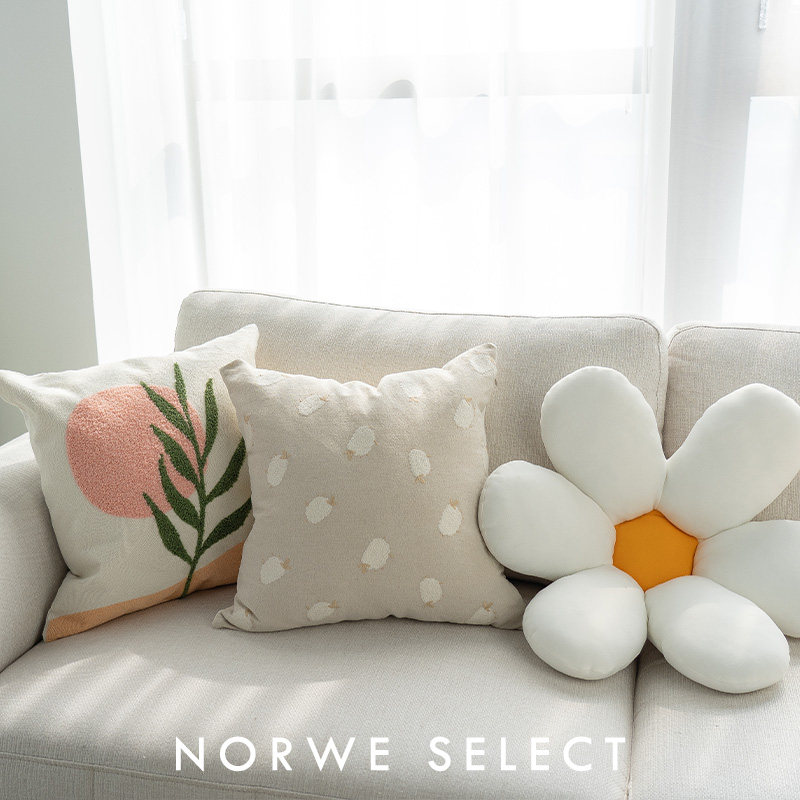 抱枕花组合棉麻刺绣枕套午睡飘窗坐垫靠垫家居客厅沙发靠枕床头