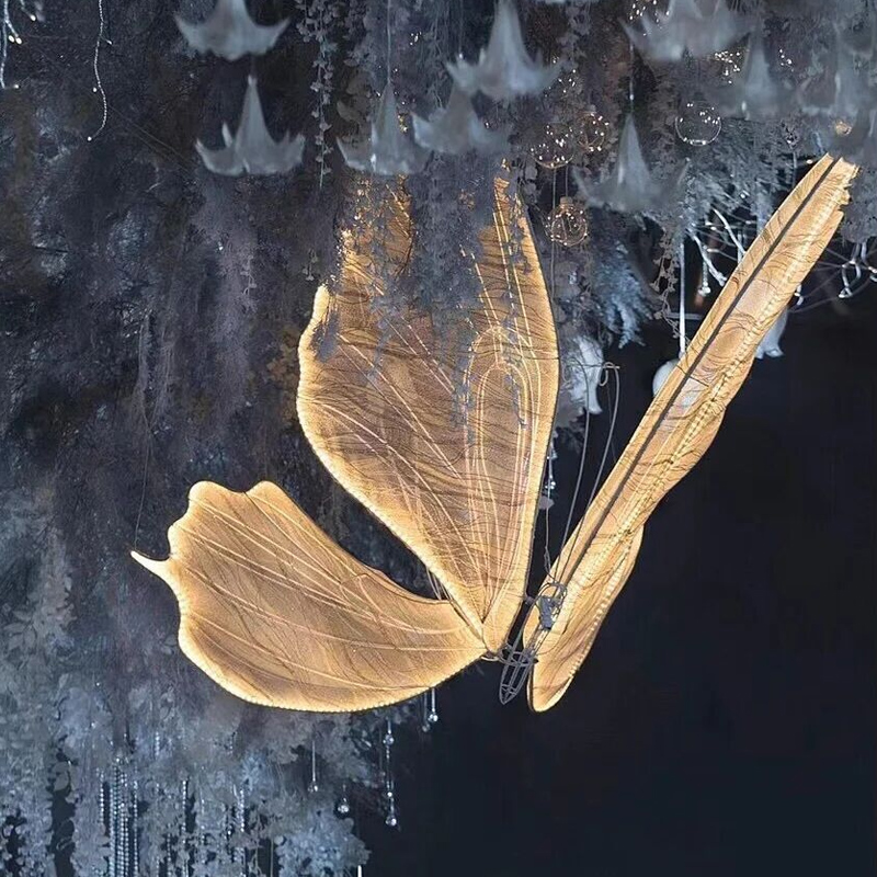 婚庆道具布置发光蝴蝶翅膀舞台装饰吊顶挂件婚礼路引场景布置摆件