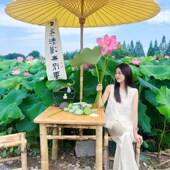 景观室外桌椅带伞休闲竹茶桌竹椅中式 下午茶庭院公园景区拍照竹桌