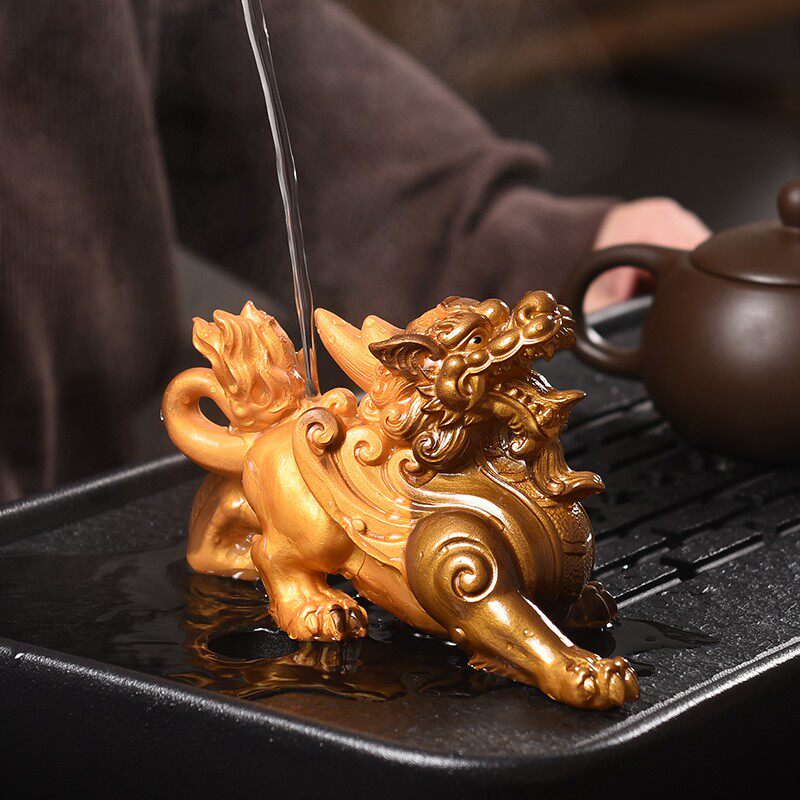 茶宠摆件精品可养招财变色貔貅麒麟物个性装饰品茶桌茶具配件迷你