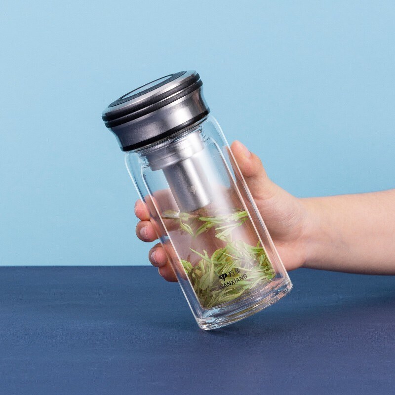 万象玻璃杯双层过滤泡茶男女商务隔热车载水杯子V70/V71/U70/U71