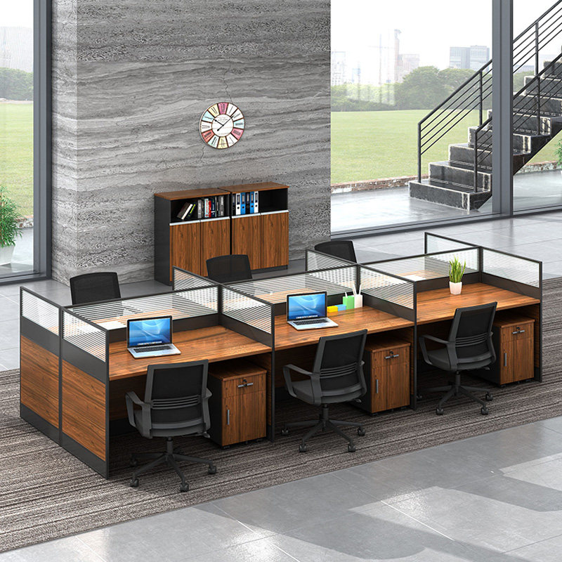 上海职员办公桌卡座简约现代4/6人屏风位隔断办公家具组合四人位