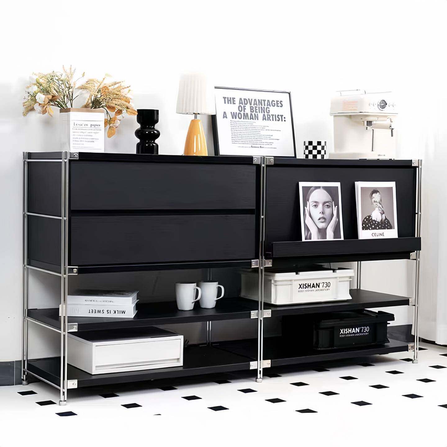 87C高组合M双抽柜志柜包杂豪斯不锈钢置物架客87ZHXHS咖啡机收纳