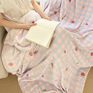 A类牛奶绒毛毯办室公午睡面盖毯双绒毛多功能不掉可C258831机洗礼
