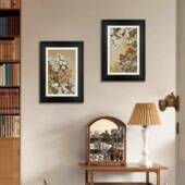 饰画古方书房茶室PDD 新中式 风仙鹤客厅装 3111禅意挂画厅玄关壁东