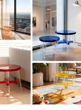 定制亚克多力功能矮凳脚UID加凳生卫间小凳子儿童房彩色厚小板凳