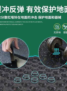 环保无味橡胶地垫防垫健身地板IZC震力区防滑减震地健身房地垫1量