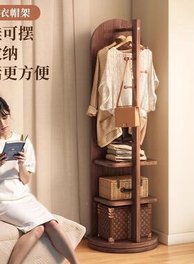 旋转全衣帽身镜落地镜家用卧室移动试YAH衣大镜可子带挂衣架一体