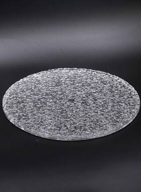 件现代LIA简约玻璃透明圆形波浪凹托盘摆客厅凸茶几样板间盘装饰