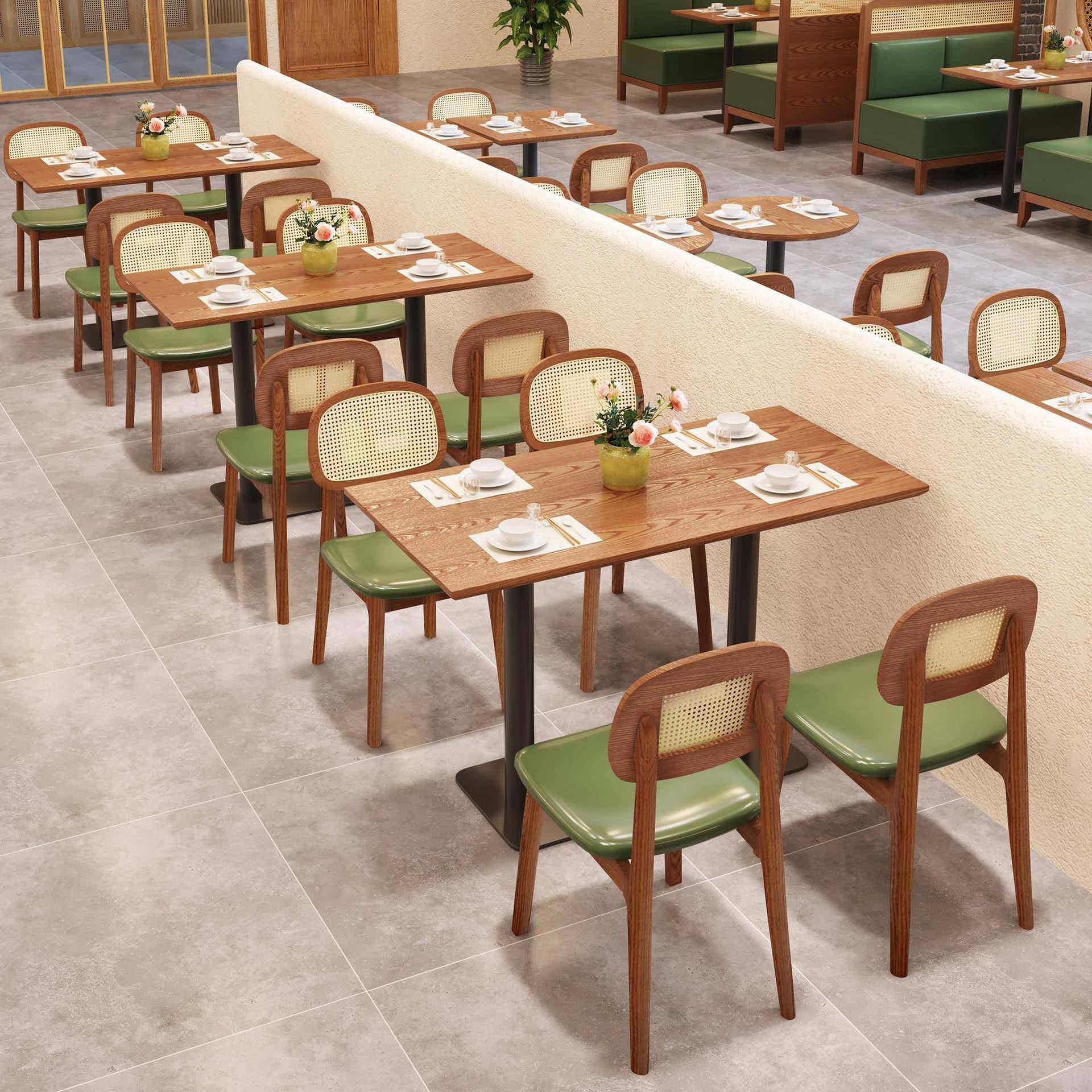 实木店高档西餐厅AS-139桌椅料理桌餐饮店卡座沙发港式茶组餐厅椅