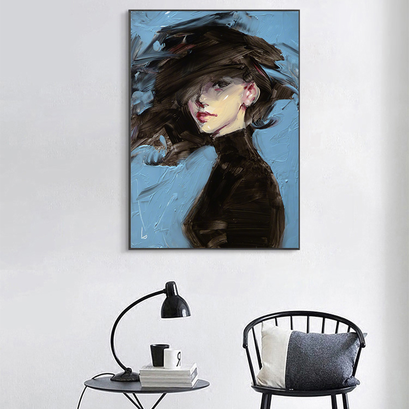 4-89美女挂画抽象个性创意人物艺术装饰画卧室客厅玄关现代简约画