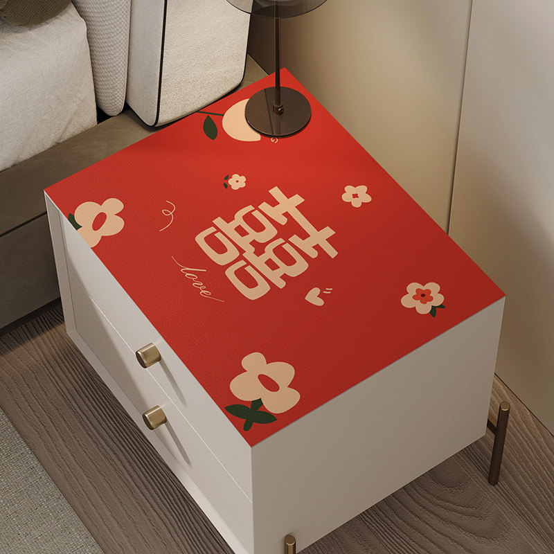 牀头柜盖布结婚卧室婚房布置红色字桌布喜庆装饰防水皮革桌面垫子,居家布艺,床头柜盖布,淘宝优惠券,粉丝福利购,淘宝优惠卷