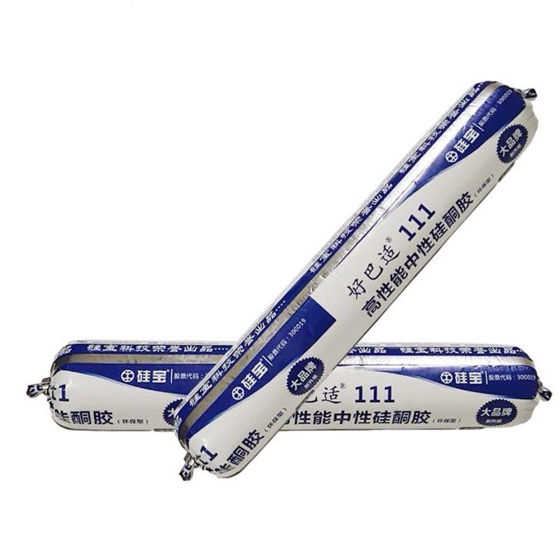 硅宝好巴适111高性能中性硅酮胶168环保收边玻璃胶半透明门窗外墙
