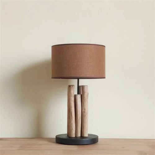 欧式台灯餐厅乡村客厅酒店客栈工程灯卧室创意树枝原木质实木台灯