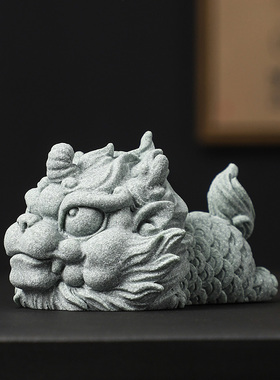 国风麒麟摆件招财客厅桌面家居鱼缸造景茶宠老物件装饰工艺品礼品