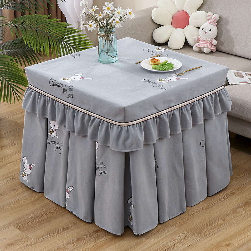 正方形烤火桌罩套四季通用电取暖桌布电炉罩套烤火罩麻将机罩新款