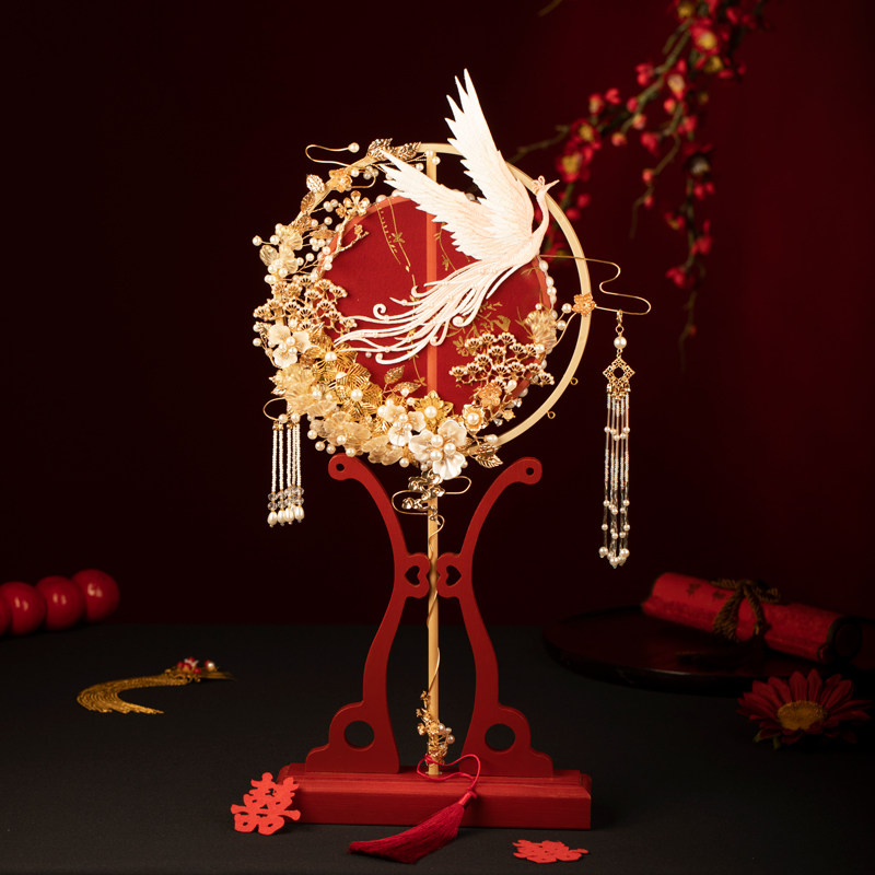 舞绣缘新娘结婚团扇手工diy材料包送闺蜜中式婚礼手捧花红色喜扇,鲜花速递/花卉仿真/绿植园艺,新娘手捧花,淘宝优惠券,粉丝福利购,淘宝优惠卷