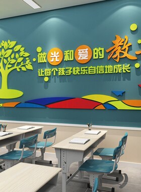 教室布置班级墙面装饰环创主题墙托管形象培训机构文化墙贴纸背景