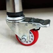 不锈钢工作台轮子三寸带刹车丝杆静音万向轮耐磨脚轮货架手推车轮